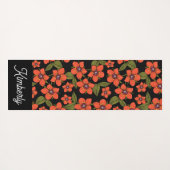 Boho Scarlet Pimpernel Custom Name Yoga Mat (Achterkant (horizontaal))