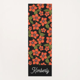 Boho Scarlet Pimpernel Custom Name Yoga Mat