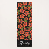 Boho Scarlet Pimpernel Custom Name Yoga Mat (Achterkant)