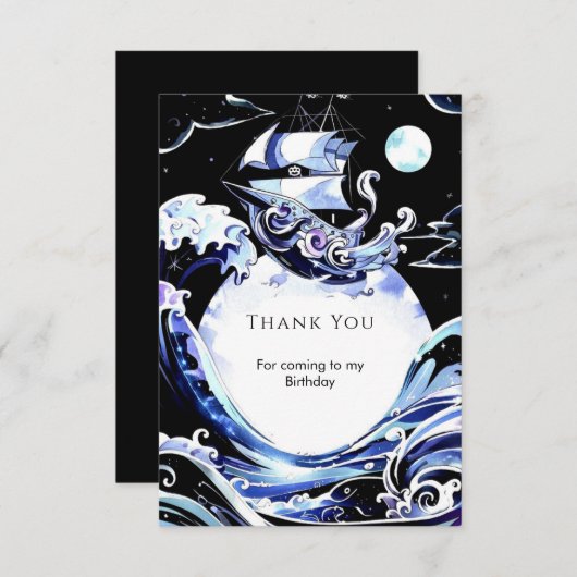 Boho schatjacht piraat verjaardag bedankkaart (Voorkant / Achterkant)