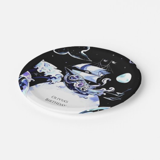 Boho schatjacht piraat verjaardag papieren bordje (Gekanteld)