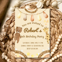 Boho schattig Beer en Giraffe Birthday