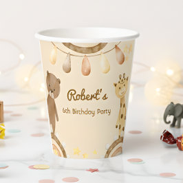 Boho schattig Beer- en Giraffe-kinderen van Birthd Papieren Bekers