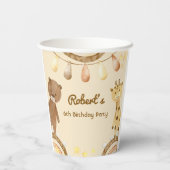 Boho schattig Beer- en Giraffe-kinderen van Birthd Papieren Bekers (Achterkant)