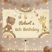 Boho schattig Beer- en Giraffe-kinderen van Birthd Spandoek