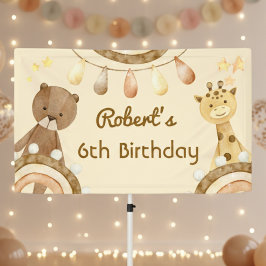 Boho schattig Beer- en Giraffe-kinderen van Birthd Spandoek
