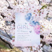 Boho schattig bloemige vlinder het is een meisje B Kaart