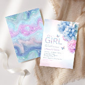 Boho schattig bloemige vlinder het is een meisje B Kaart