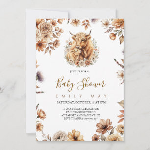 Boho Schattig Hoogland Koe Baby Shower