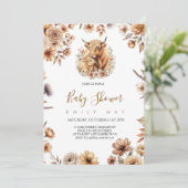 Boho Schattig Hoogland Koe Baby Shower (Staand voorkant)