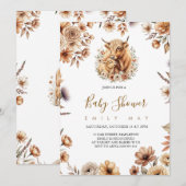 Boho Schattig Hoogland Koe Baby Shower (Voorkant / Achterkant)