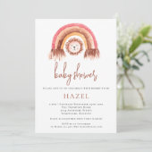 Boho schattig leeuw regenboog Baby shower Kaart (Staand voorkant)