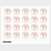 Boho schattig Teddy Bear Meisje Baby shower Dank u Ronde Sticker (Vel)