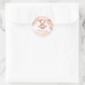 Boho schattig Teddy Bear Meisje Baby shower Dank u Ronde Sticker (Tas)