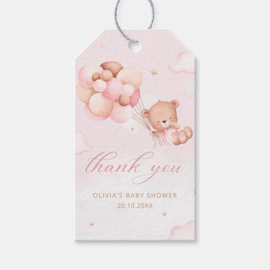 Boho schattig teddybeer dank u Baby shower gunsten Cadeaulabel