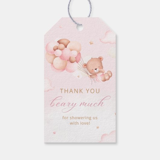 Boho schattig teddybeer dank u Baby shower gunsten Cadeaulabel (Achterkant)
