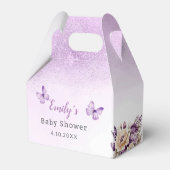 Boho schattig waterverf paarse vlinder baby shower bedankdoosjes (Achterkant)