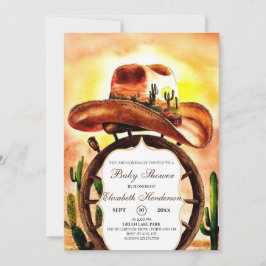Boho Schattige aangepaste cowboy Baby shower Kaart