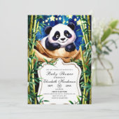 Boho Schattige Baby Panda Baby shower Kaart (Staand voorkant)