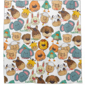 Boho schattige cartoon safari dierlijk olifant douchegordijn (Voorkant)