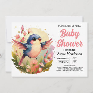 Boho Schattige Elegant Bird Baby shower Kaart