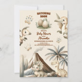 Boho Schattige Hatching Soon Dinosaur Baby shower Kaart (Voorkant)