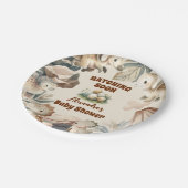 Boho Schattige Hatching Soon Dinosaur Baby shower Papieren Bordje (Gekanteld)