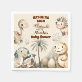 Boho Schattige Hatching Soon Dinosaur Baby shower Servet (Voorkant)