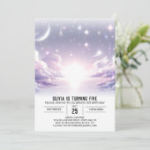 Boho Schattige hemelse digitale verjaardag Kaart (Staand voorkant)