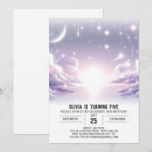 Boho Schattige hemelse digitale verjaardag Kaart (Voorkant / Achterkant)