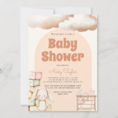 Boho Schattige Konijn Baby shower Kaart (Voorkant)