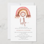 Boho schattige leeuw regenboog geboorte aankondigi aankondiging (Voorkant)