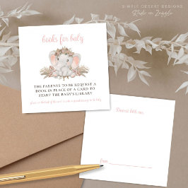 Boho Schattige Olifant Baby shower Boekaanvraag Informatiekaartje