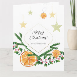 Boho Schattige Patroon Winter Citrus Kaart