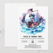 Boho Schattige piratenverjaardag Kaart (Voorkant / Achterkant)