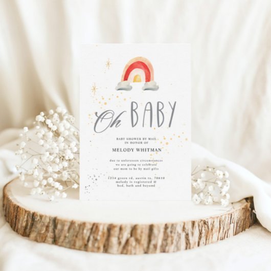 Boho Schattige Regenboog Baby shower Kaart