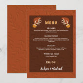 Boho Schattige  terracotta roest verbrand Sinaasap Menu (Voorkant / Achterkant)