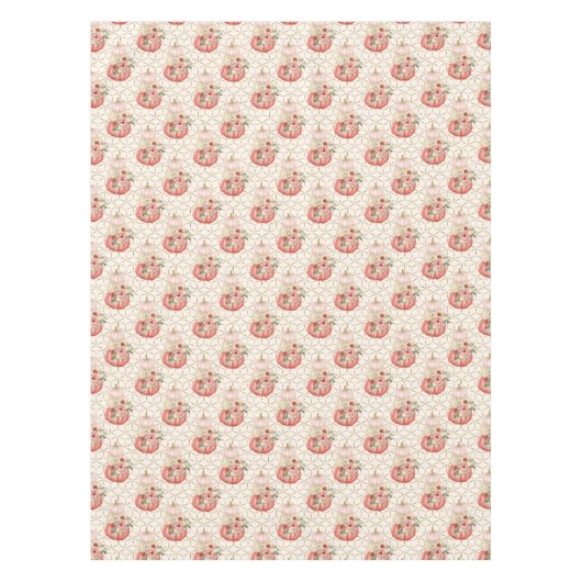 Boho schattige Waterverf blush roze crème pompoene Tafelkleed (Voorkant)