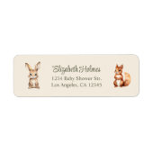 Boho Schattige Woodland Animals Baby shower Adres Etiket (Voorkant)