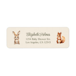 Boho Schattige Woodland Animals Baby shower Adres Etiket