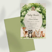 Boho Schattige Woodland Animals Baby shower Invita Kaart