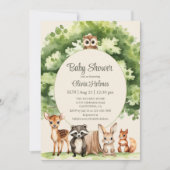 Boho Schattige Woodland Animals Baby shower Invita Kaart (Voorkant)