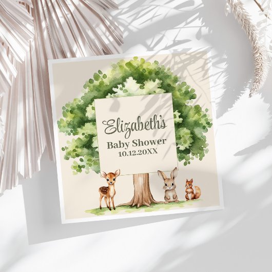 Boho Schattige Woodland Animals Baby shower Servet