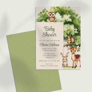 Boho Schattige Woodland Animals Baby shower uitnod Kaart