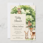 Boho Schattige Woodland Animals Baby shower uitnod Kaart (Voorkant)