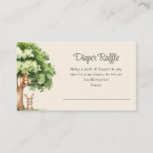 Boho Schattige Woodland Dieren Luier Raffle Informatiekaartje (Voorkant)