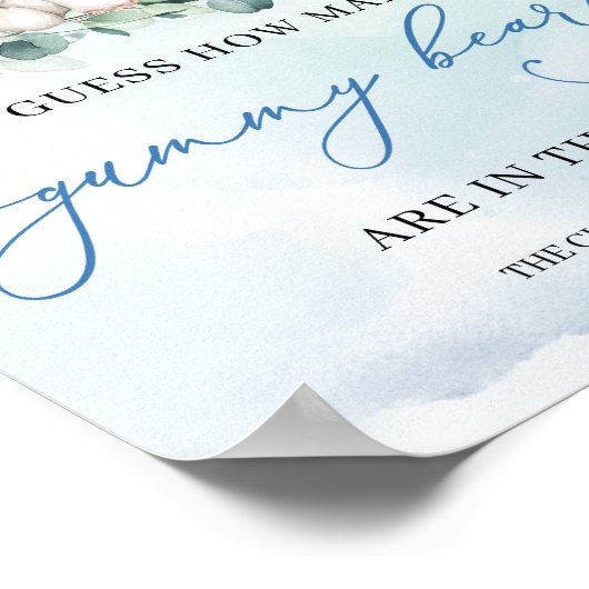 Boho Schattigee baby olifant Raad hoeveel gummy Be Poster (Hoek)