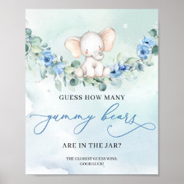 Boho Schattigee baby olifant Raad hoeveel gummy Be Poster