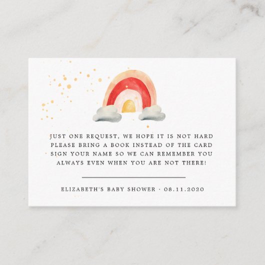 Boho Schattigee regenboogboeken voor Baby Informatiekaartje (Voorkant)