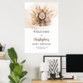 Boho Schattigee teddybeer tropisch Baby shower Wel Poster (Thuiskantoor)